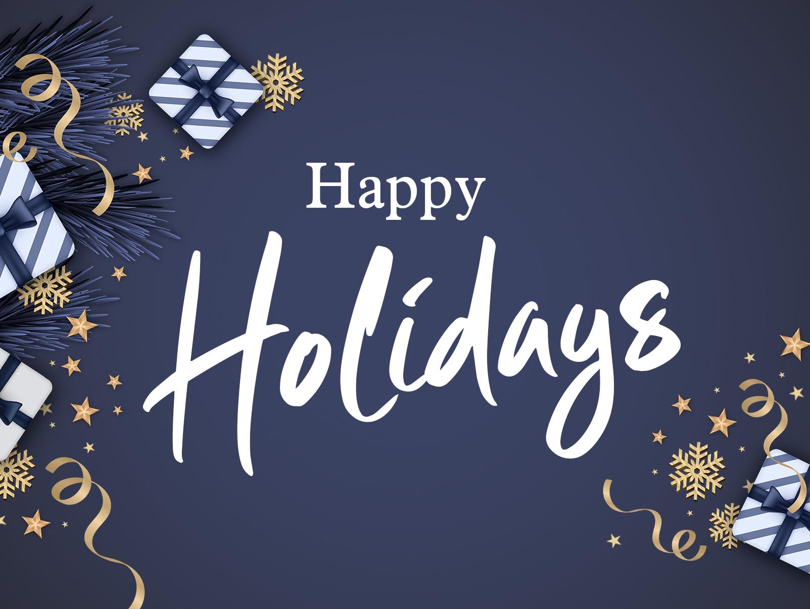 Happy Holidays logo - Skydive Santa Barbara
